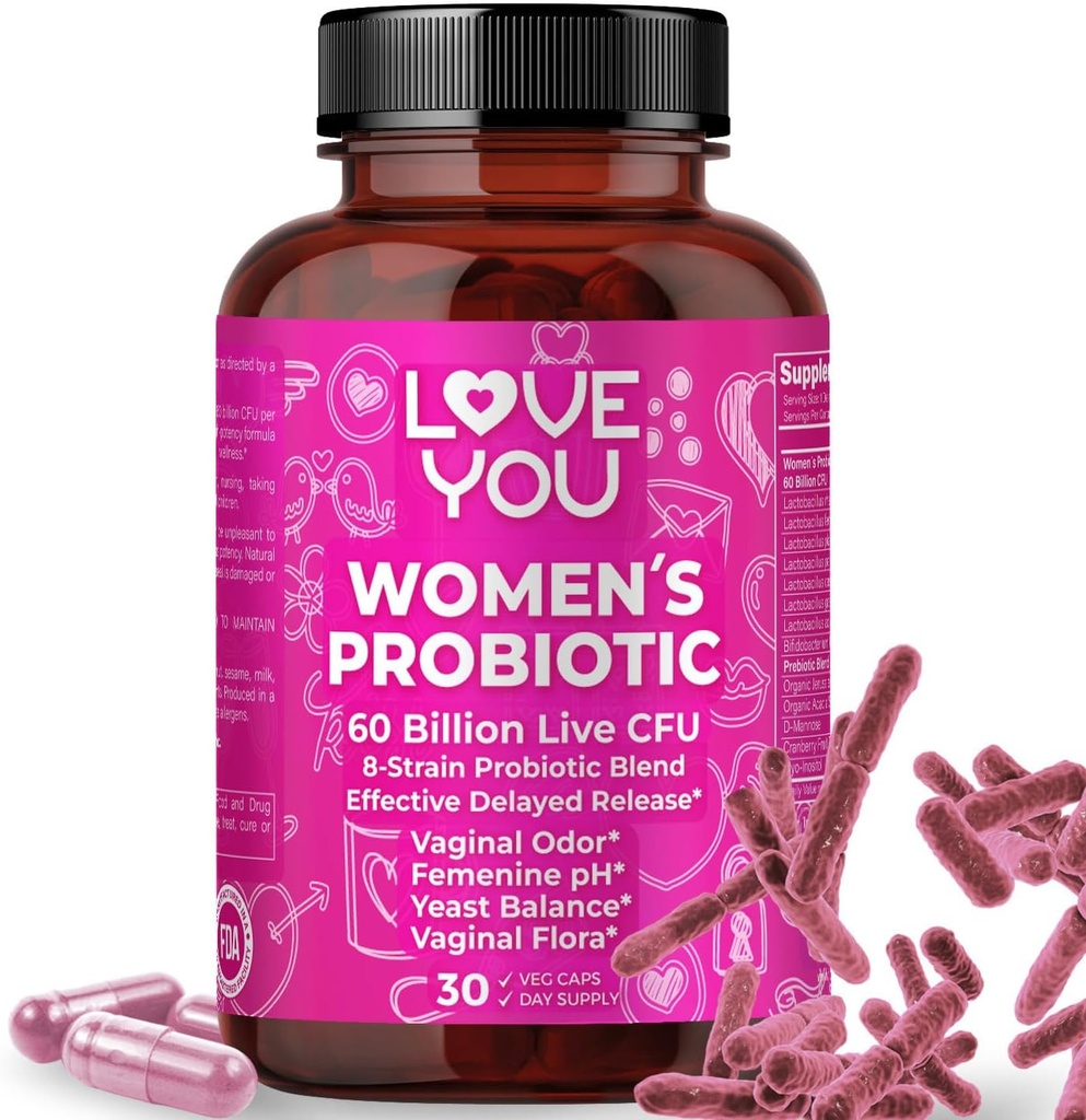 여성 프로바이오틱스, Ph Balance, Ut, Feminine, Vaginal Health Supplement, Digestive, Pre + Pro + Postbiotic, Delayed Release, 60 Billion Live CFU, 8-Strain Probiotic Blend, 30 Veg Caps 서빙