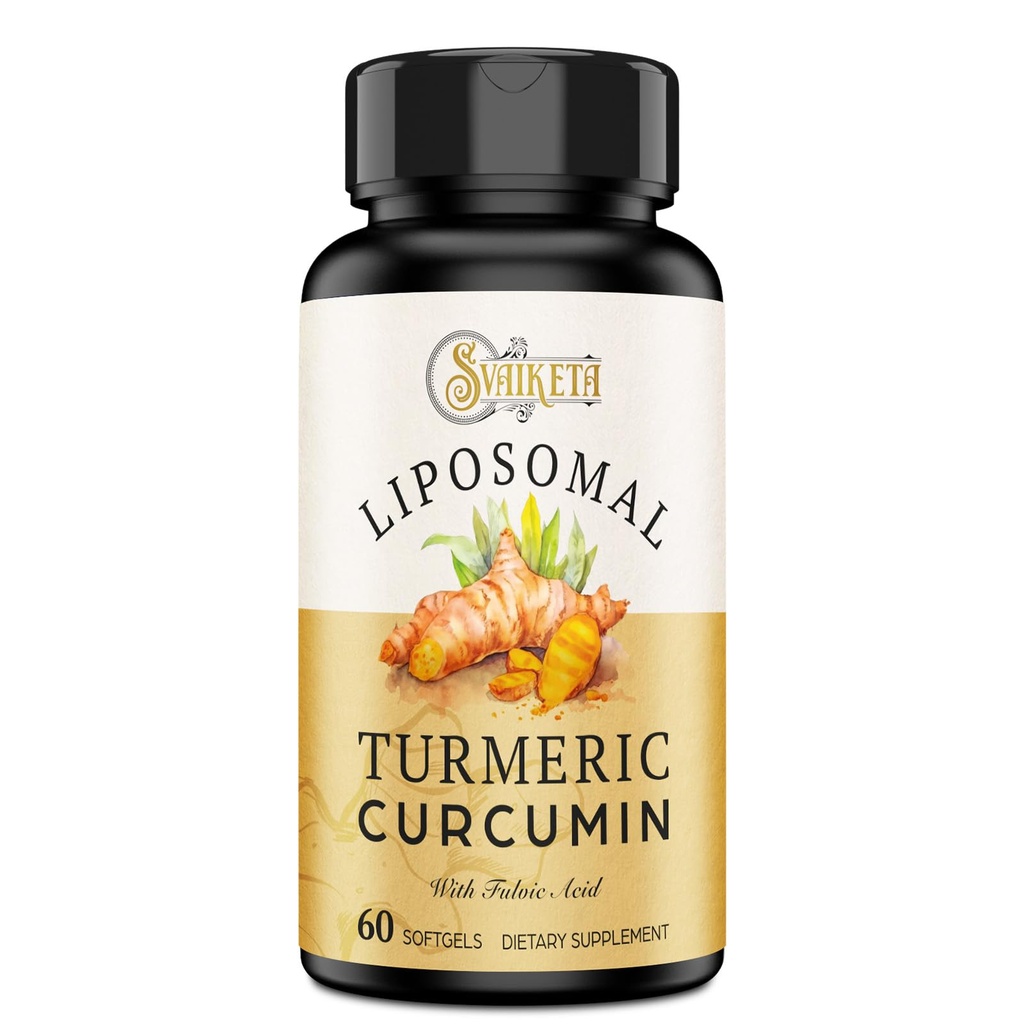 Liposomal 심황 쿠르쿠민 보충교재 2000mg, 95%는 피페린 까만 고추 과일 (15mg), 60 softgels를 가진 Curcuminoid 추출물 & 유기 뿌리 분말을 표준화했습니다