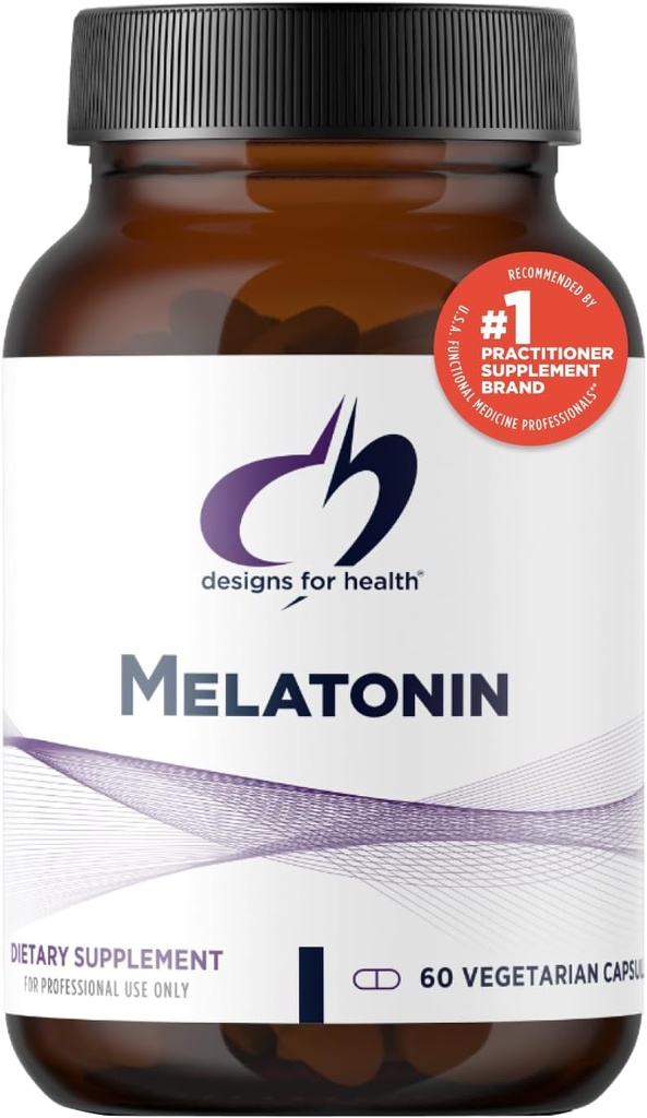 성인용 Melatonin 3mg 설계 - 채식 + 비 GMO (60 캡슐)