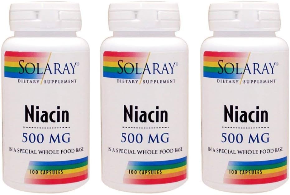 Niacin 500mg Solaray 100 VegCaps (3 팩)