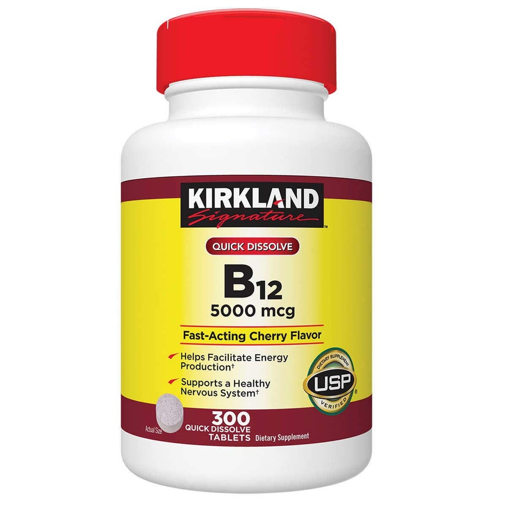 Kirkland Signature 빠른 용해 B-12 5000 mcg., 300 정제 (2 팩)
