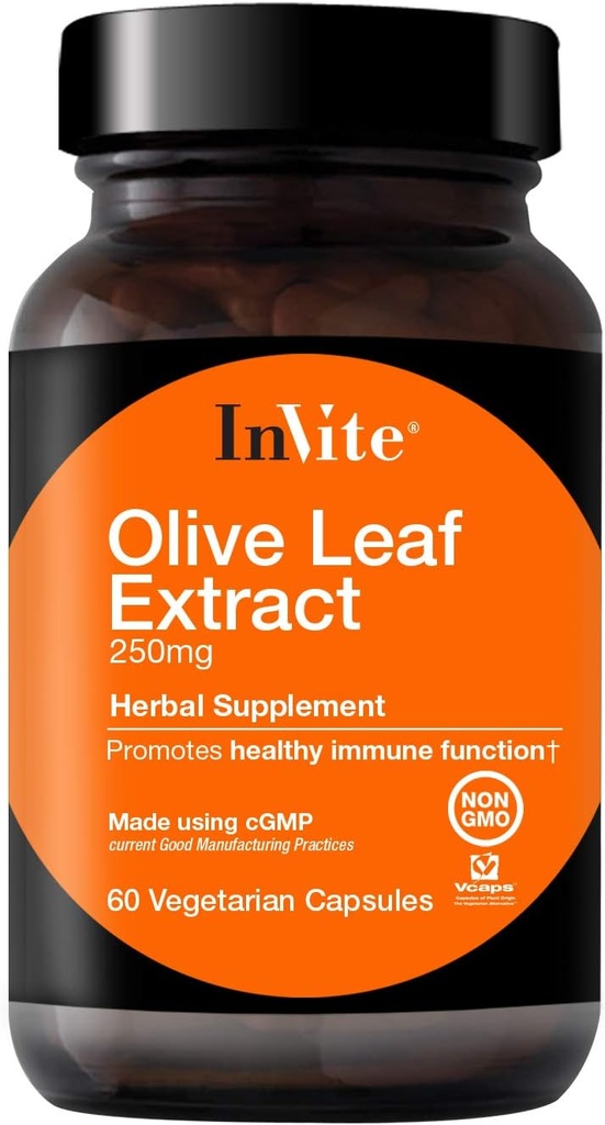 Invite Health Olive Leaf Extract - 건강한 면역 체계를 위한 영양 지원 제공 - 30 일 공급 - 60 채식 캡슐 (1)