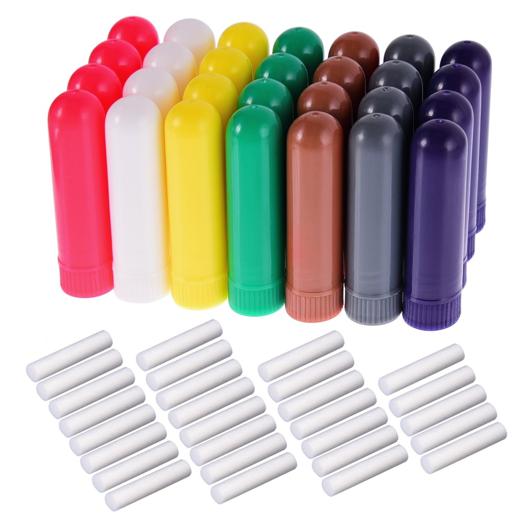 eBoot 28는 정유 Aromatherapy Nasal 흡입기 관 Refillable 흡입기 지팡이, Wicks와 더불어 7개의 색깔, 놓습니다