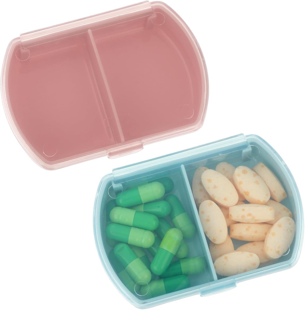 Sibba Pill 주최자 상자 케이스 2 PCS 방수 여행 약 컨테이너 지갑 필수 작은 귀여운 물고기 기름 홀더 보충 미니 Pillbox 분배기 Reminder 휴대용 포켓 주머니 액세서리