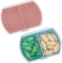 Sibba Pill 주최자 상자 케이스 2 PCS 방수 여행 약 컨테이너 지갑 필수 작은 귀여운 물고기 기름 홀더 보충 미니 Pillbox 분배기 Reminder 휴대용 포켓 주머니 액세서리