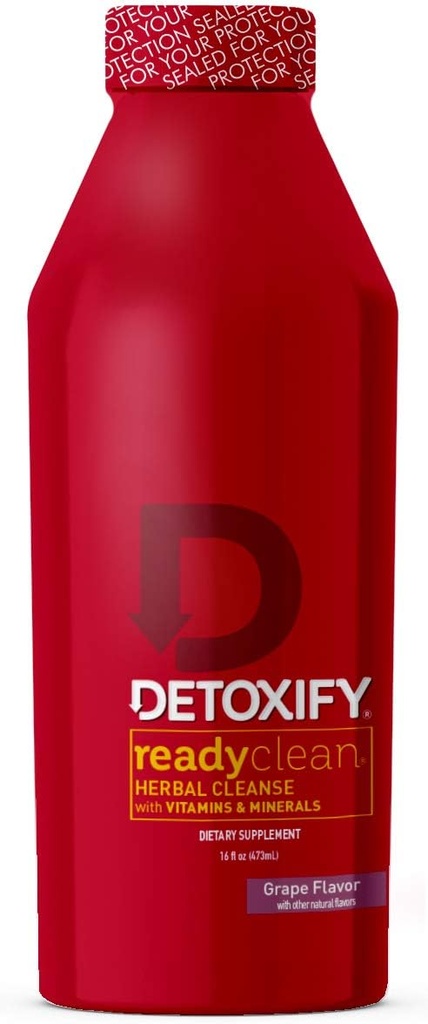 Detoxify – Ready Clean Herbal Cleanse – 포도 – 16 온스 – 수식 초본 Detox 음료 – 우유 Thistle Seed Extract & Burdock Root Extract – 플러스 스티커