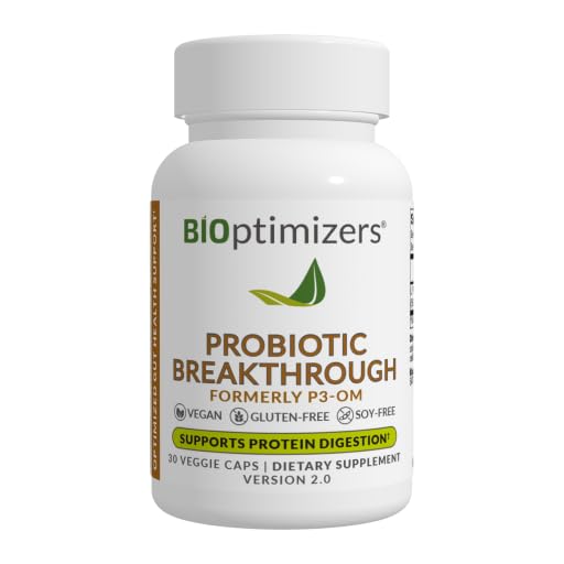 BIOptimizers Probiotic Breakthrough – Lactobacillus Plantarum OM Probiotics & Prebiotics Health Supplement for Gut, Digestive & Immune Support Probiotics for Women Men Elderly– 30 Vegan 캡슐