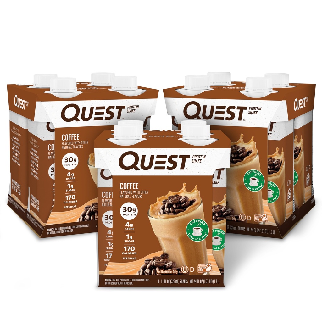 커피 단백질 쉐이크, 30g Protein, 4g Carb, 1g Sugar, Gluten Free, Keto Friendly, 4 Count (Pack of 3)