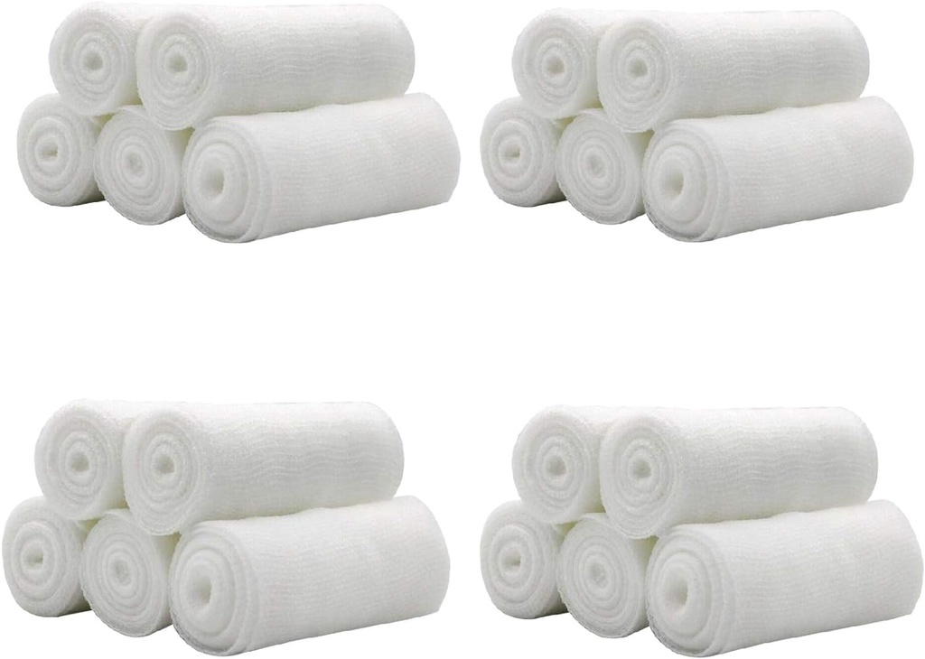 EatingBiting 20 Rolls 4 인치 x 4.92 야드는 Gauze 뻗기 Bandage/Medical 급료 Sterile 첫번째 Aid 부상 배려 면 Ply/Stretched Gauze 붕대를 목록으로 만들었습니다 의학 테이프