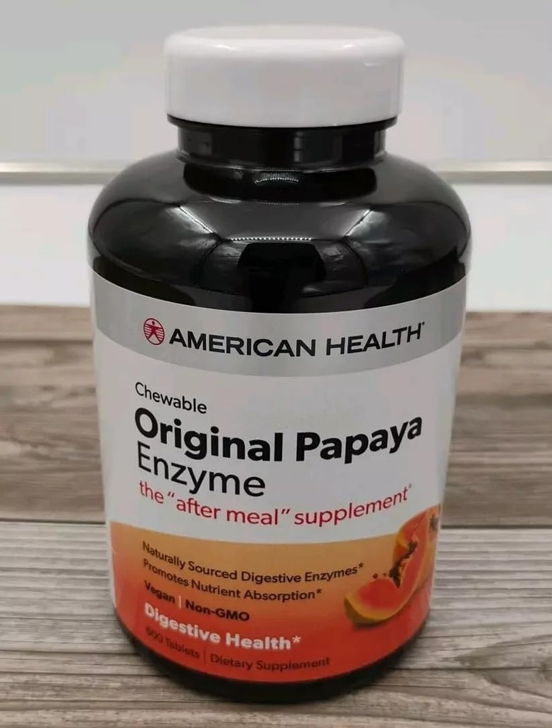 AMERICAN HEALTH Papaya 효소; 원본, 600 CT