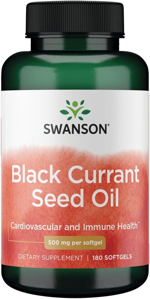 Swanson Black Currant Seed Oil - 면역 체계를 촉진하는 초본 보충 & 심장 건강 지원 - 천연 공식 지원 합동 건강 - (180 Softgels, 500mg 각각)