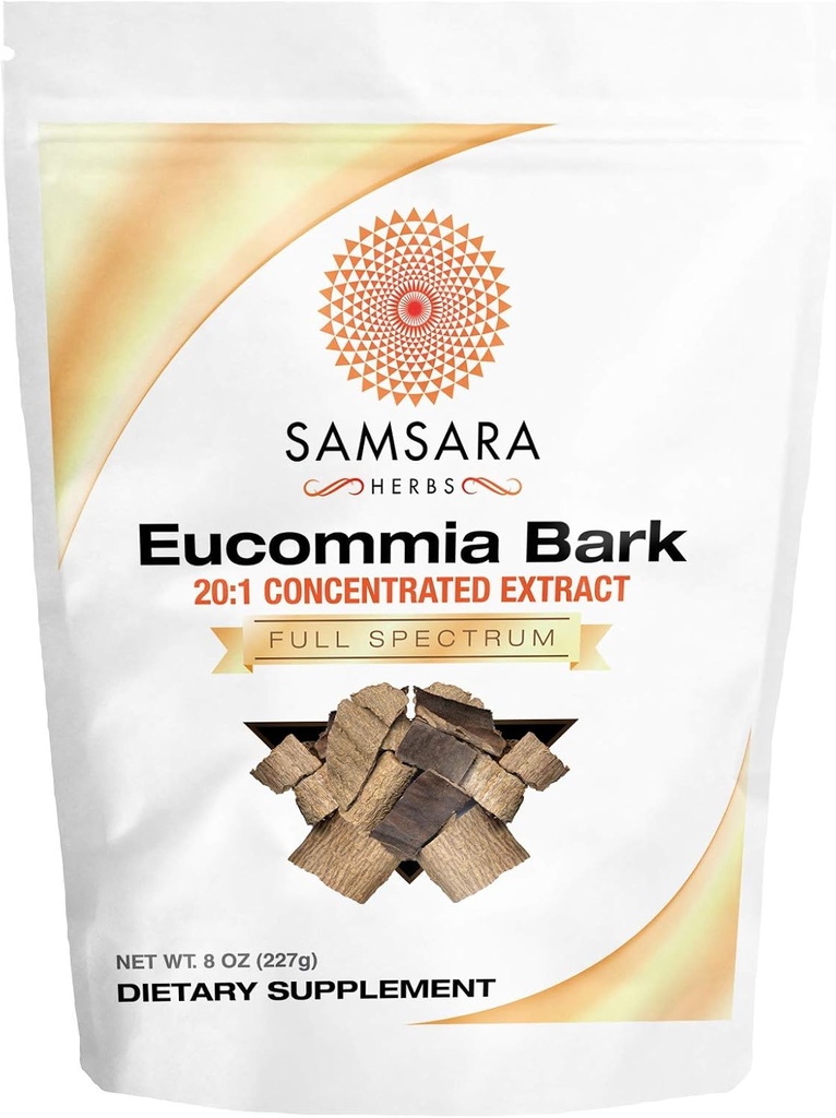Samsara 허브 Eucommia 추출물 분말 - 20 : 1 농축 추출물 (8oz / 227g)