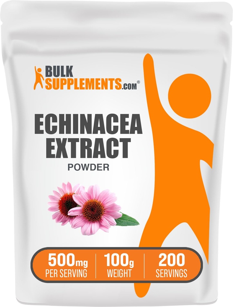 BulkSupplements.com Echinacea 추출 분말 - Echinacea 추출, 면역 지원을위한 초본 보충 - Vegan & 글루텐 무료, 500mg 서빙 당, 100g (3.5 oz) (팩 1)