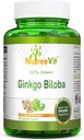 NutreeVit 100% 유기 은행나무 Biloba 캡슐 - 지원 뇌 건강, 정신 건강, 순환, 및 증가 메모리 - 유기 산화 방지제 - 100 개 병