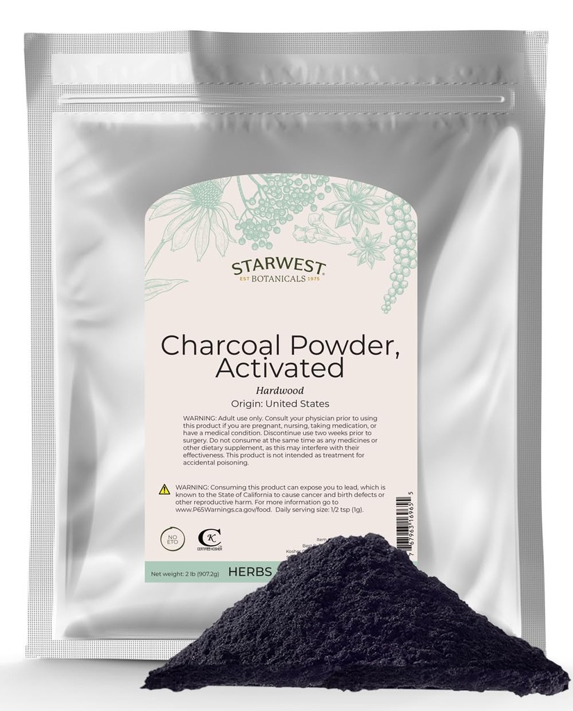 Starwest Botanicals 활성탄 분말, 2 파운드