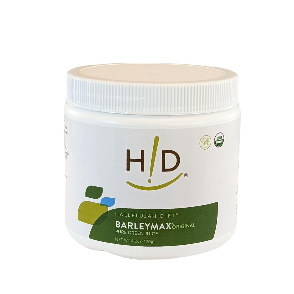 Hallelujah 다이어트 유기 BarleyMax - Barley와 Alfalfa 잔디 주스 분말, 원본, 4.2oz (30 일 공급)