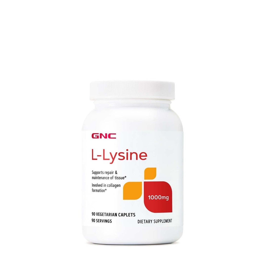 GNC L-Lysine 1000mg - 90 채식 정제 (90 서빙)