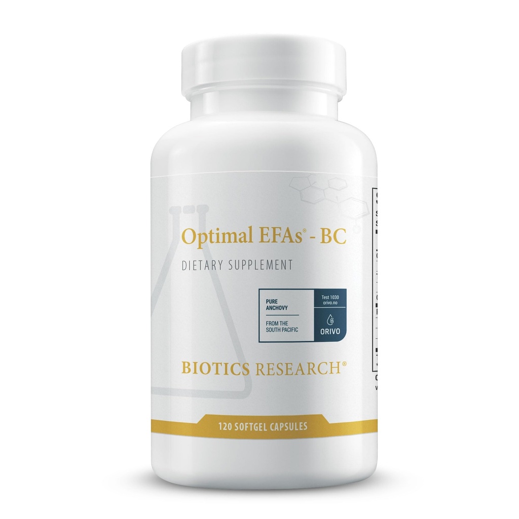 Biotics Research Optimal EFAs - BC, 물고기의 번식 혼합, Flaxseed 및 Blackcurrant Seed Oils. Omega3, 6 및 9 지방산의 균형, 120 Softgels