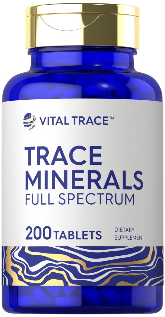 Carlyle Trace Minerals | 200 태블릿 | 전체 스펙트럼 보충 | 비 GMO & 글루텐 프리 컴플렉스 | 바이탈 추적