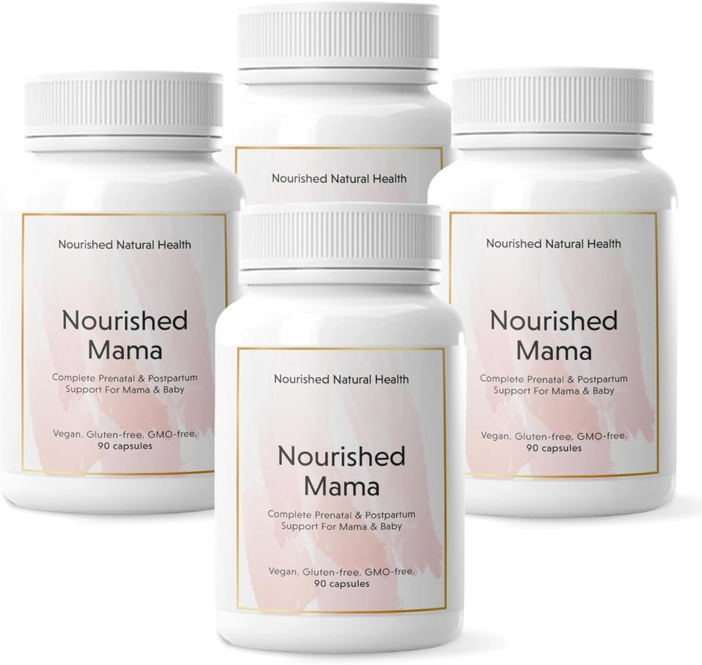 Nourished Mama Prenatal Multi Vitamin - Preconception, Pregnancy, Postpartum 및 Breastfeeding 지원을위한 Vegan Multivitamin - 메틸화 된 Folate 및 높은 복용량 Choline - 360 캡슐