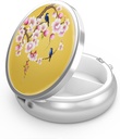 Pill Box 3 Compartment 작은 알약 케이스, 포켓 또는 Purse Pill 주최자 Pill 컨테이너 홀더 비타민, 약물, 생선 기름 및 보조 식품 (복숭이)