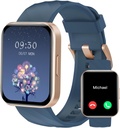 RUIMEN Smart Watches for Women Men (Answer/Make Calls) iPhone/Android Phone, 1.85" HD Screen Fitness Tracker Heart Rate Monitor 100+ 스포츠 트래커 워치 방수 (블루)
