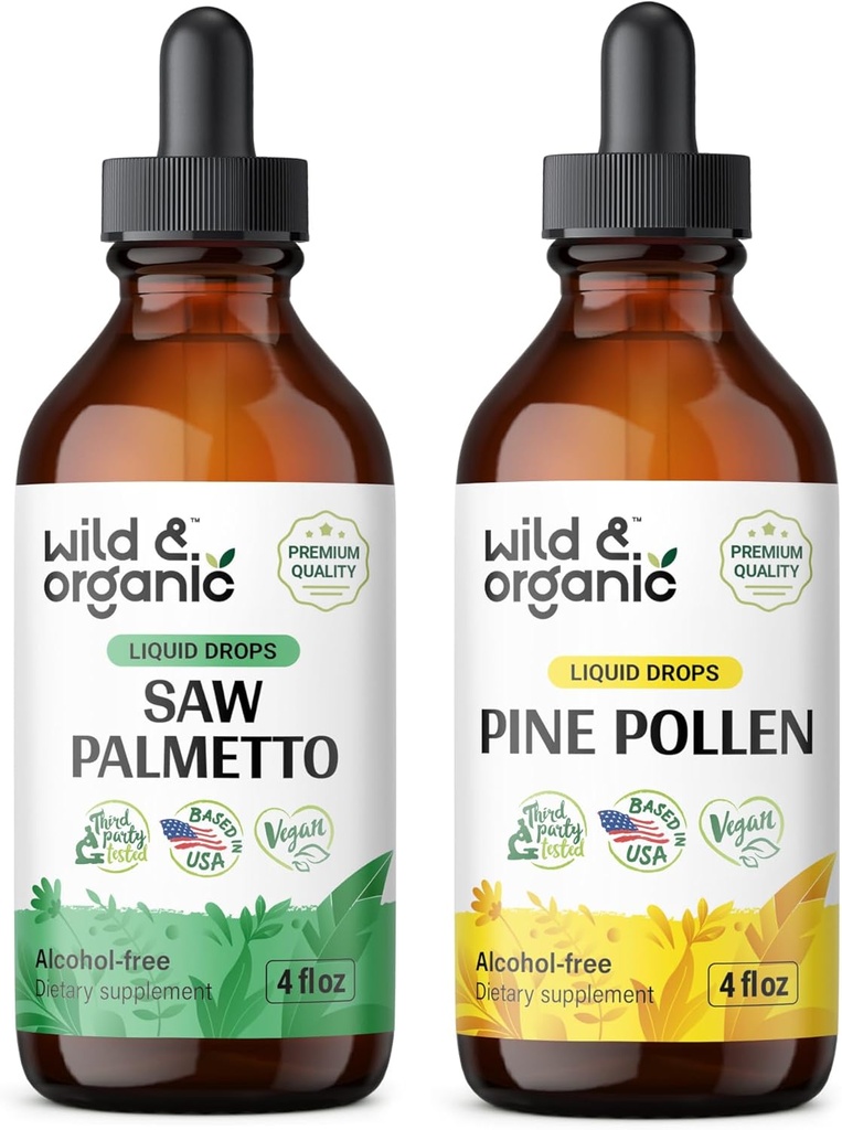 야생 & 유기 톱 팔로토 Tincture 4 fl oz & 소나무 오염 Tincture 4 fl oz