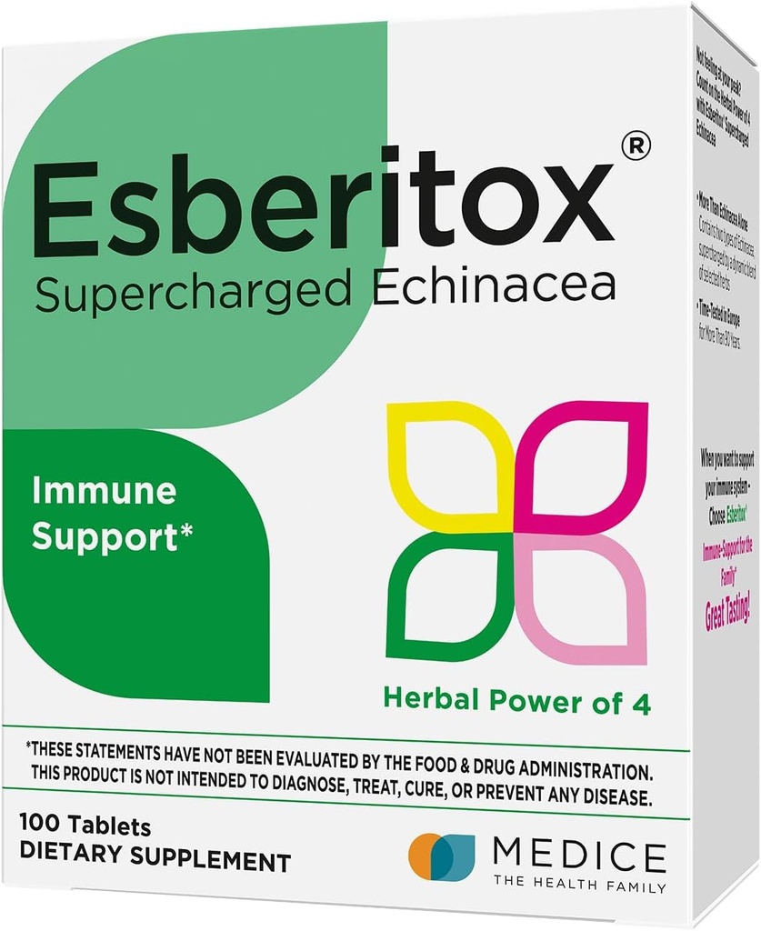 Supercharged Echinacea – 100 정제 – Wild Indigo Root & Purple Coneflower와 면역 지원 초본 보충 – 임상 테스트 – 독일에서 만든