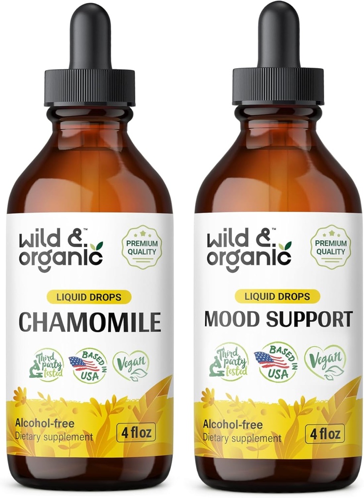 야생 & 유기 Chamomile Tincture 4 fl oz & 계류 지원 Tincture 4 fl oz
