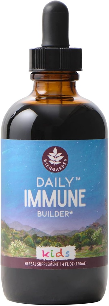 WishGarden Herbs Daily Immune for Kids - 아이들을위한 매일 면역 지원 공식, Black Elderberry & Echinacea, Kids Immune Support Supplement, 4oz
