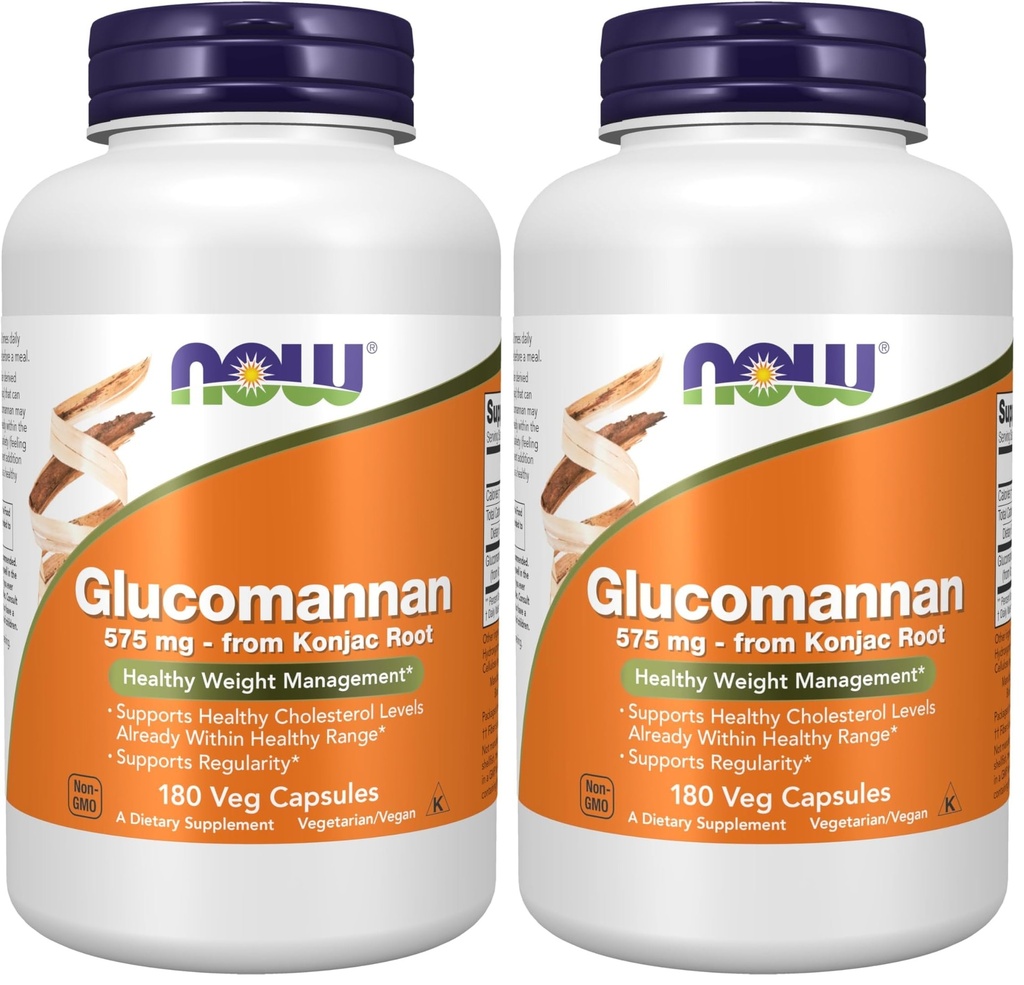 지금 음식 보충교재, Glucomannan (Amorphophallus konjac) 575 mg의 지원 Regularity*, 건강한 무게 관리*, 180의 Veg 캡슐 (2의 포장)