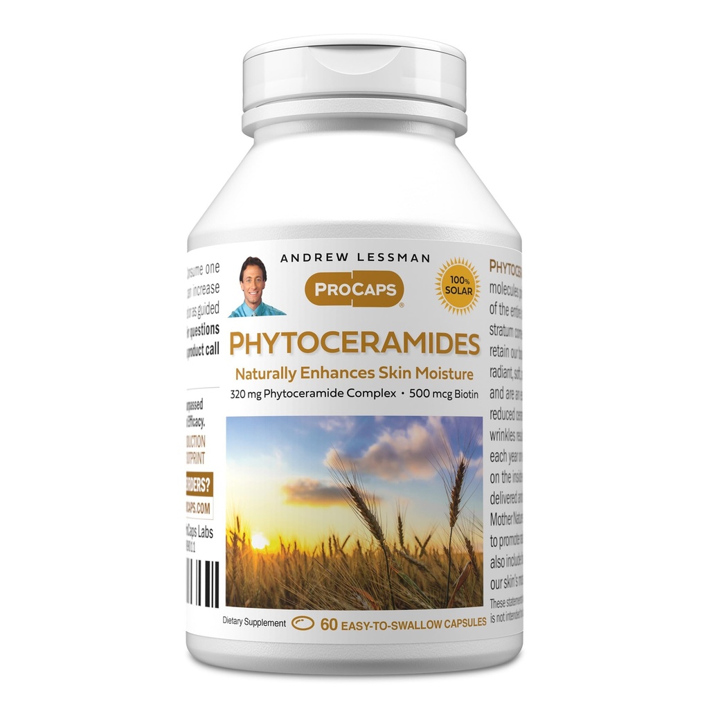 Biotin 60 Softgels를 가진 ANDREW LESSMAN Phytoceramides - 피부의 생생한 자연적인 내부 Moisturizer. Naturally Enhancs Soft, Smooth, 레이디언트 스킨. 첨가물 없음. 작은 쉽게 삼키기 Softgels