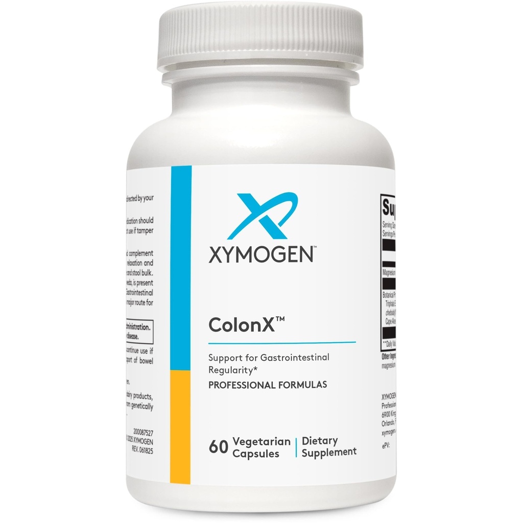 XYMOGEN ColonX - GI Motility, Stool Bulk, Digestion, Assimilation 및 Elimination 지원 - Magnesium Citrate, Cape Aloe (60 캡슐)와 Triphala 보충