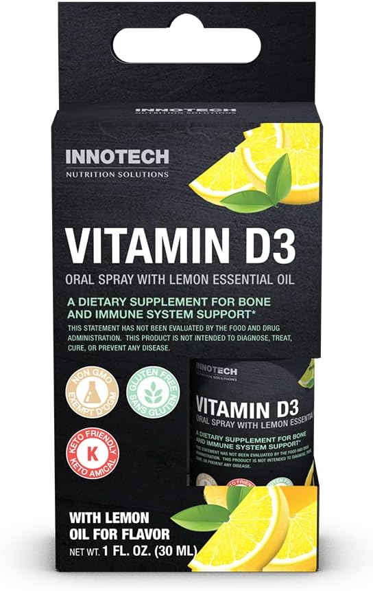 INNOTECH 영양: 비타민 D3 구두 살포, 레몬 풍미 - 30 ml