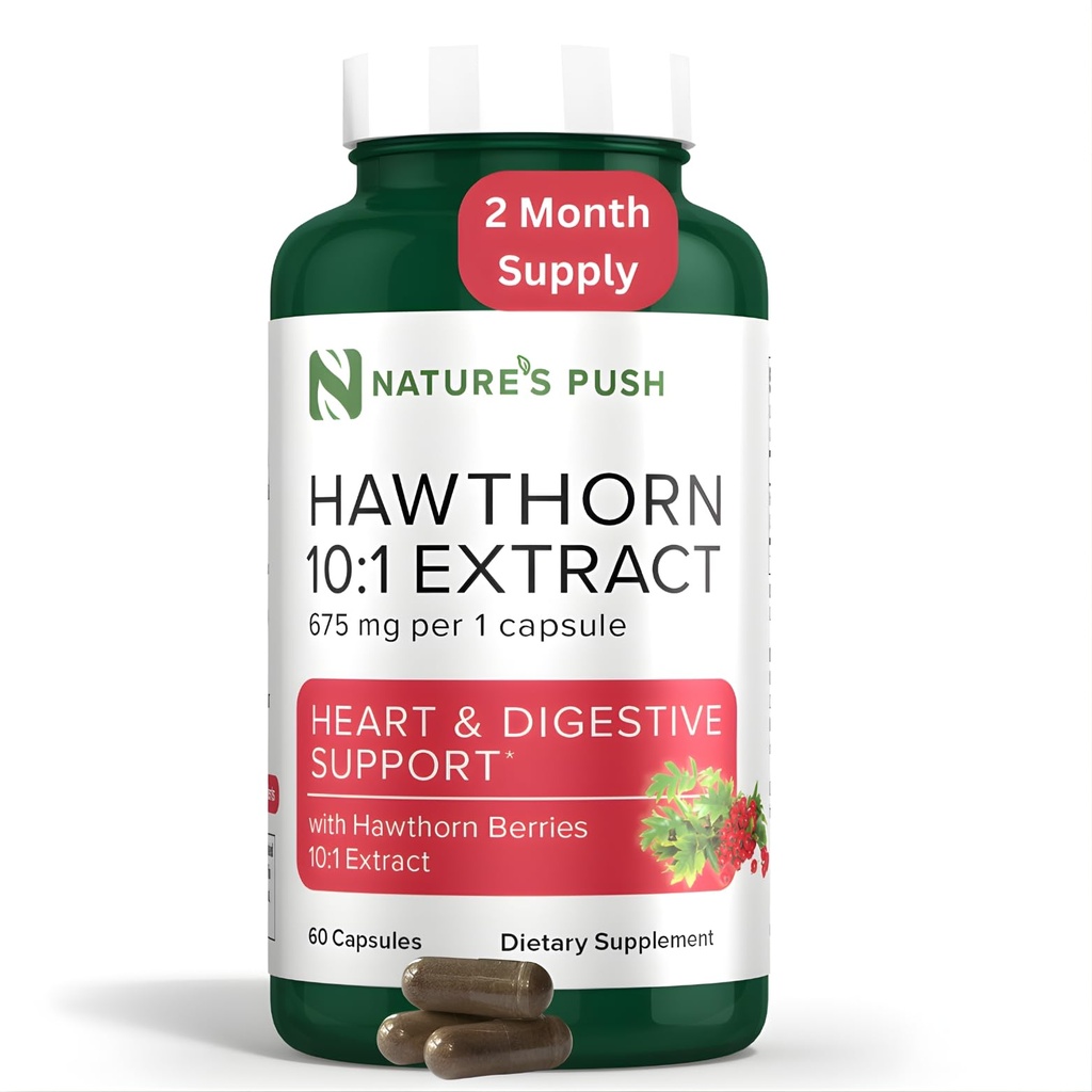 Super Potent Hawthorn Berry 10 : Digestion Heart Health 및 Glycemic 지원을위한 추출물 캡슐 - 추가 강도 Hawthorn Berry 캡슐 - Non-GMO 글루텐 무료 Vegan GMP USA 2 개월 공급