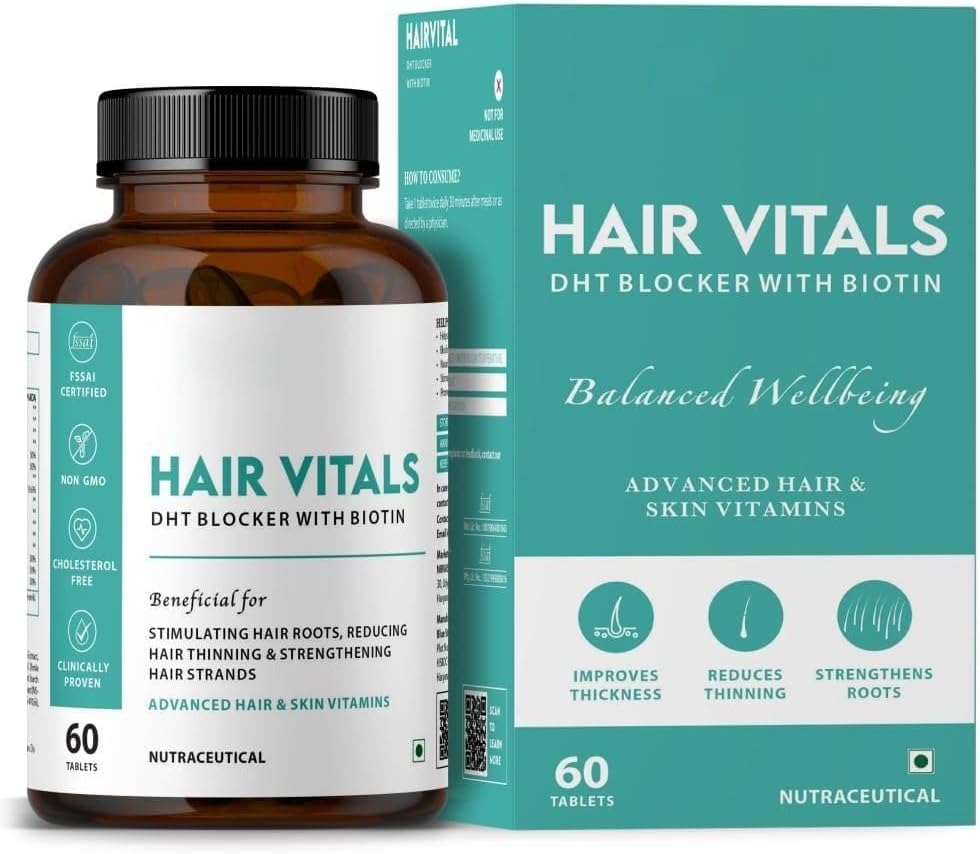 Biotin Tablets- Hair Suppliment with Beta-Sitosterol | 남성 및 여성용 헤어 비타민 - 60 정제