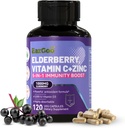아연 & 비타민 C를 가진 Sambucus Elderberry - 1개의 면역 지원 보충교재, 비 GMO, 120의 채식 캡슐, 2 달 공급