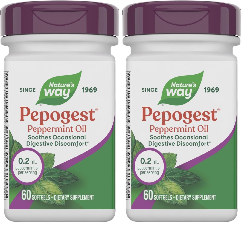 자연의 방법 Pepogest Peppermint 기름, Soothes Occasional 위장 Discomfort*, 60 Softgels (2의 포장)