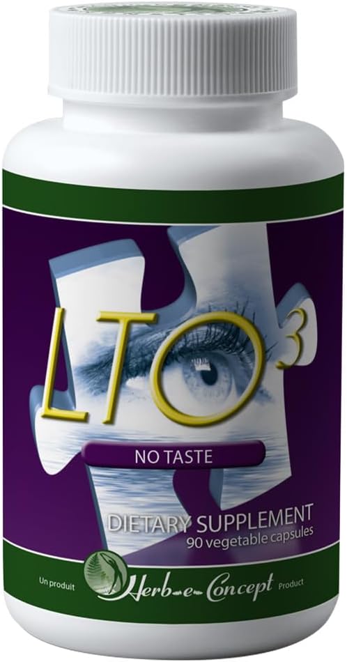 LTO3 L-Theanine, Omega 3 및 Skullcap과 맛 없음 - 농축 및 초점 (90 모자)
