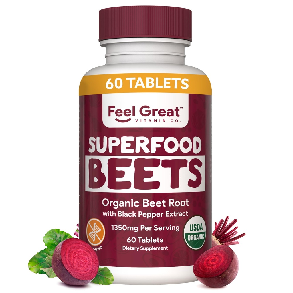 중대한 비타민 유기 사탕수수수수 분말 보충교재 (태블릿)|베타 니트로 산화물 보충교재|Red Beet Powder Support Natural Energy*를 위한 자연적인 질산염을 가진 건강한 순환
