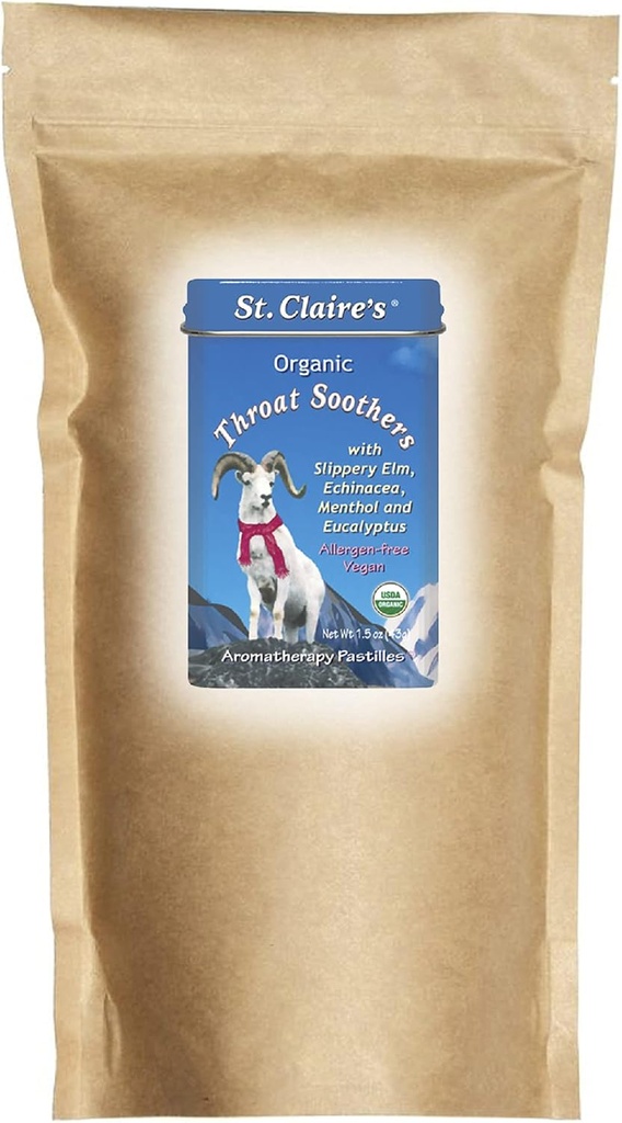 St. Claire's Organics Throat Soothers (27 Ounce Refill Bag) 글루텐 프리, 비건, GMO-Free, 플랜트 기반, 알레르기 무료 | 알레르기 방지 시설
