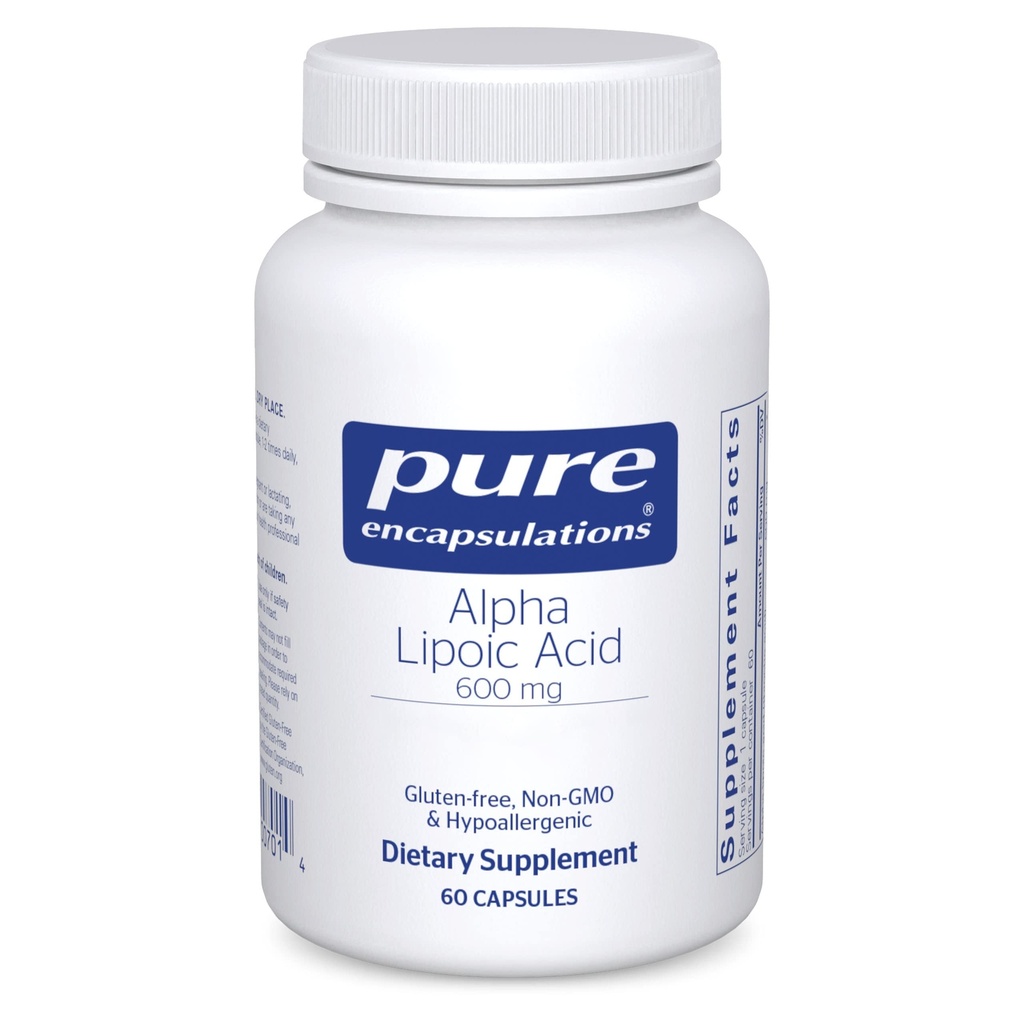 순수한 캡슐에 넣기 알파 Lipoic 산 600 mg - 간섭 지원을 위한 ALA 보충교재, 산화 방지제, 신경 건강, 심장 혈관 건강 & 탄수화물 지원 - 우수한 알파 Lipoic 산 - 60의 캡슐