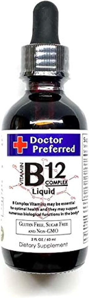 비타민 B12 복합액 액체 잠수함 빠른 흡수 B2, B3, B5, B6 및 B12. 2 fl oz - 60 일 공급