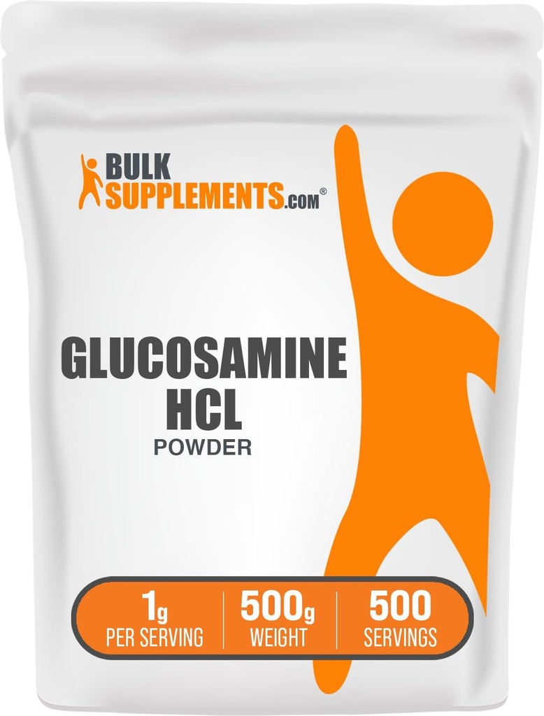 BulkSupplements.com 글루코사민 HCl 분말 - 글루코사민 보충교재, 합동 지원 보충교재 - 글루텐 자유로운, 서빙 당 1g, 500g (1.1 lbs) (1의 포장)