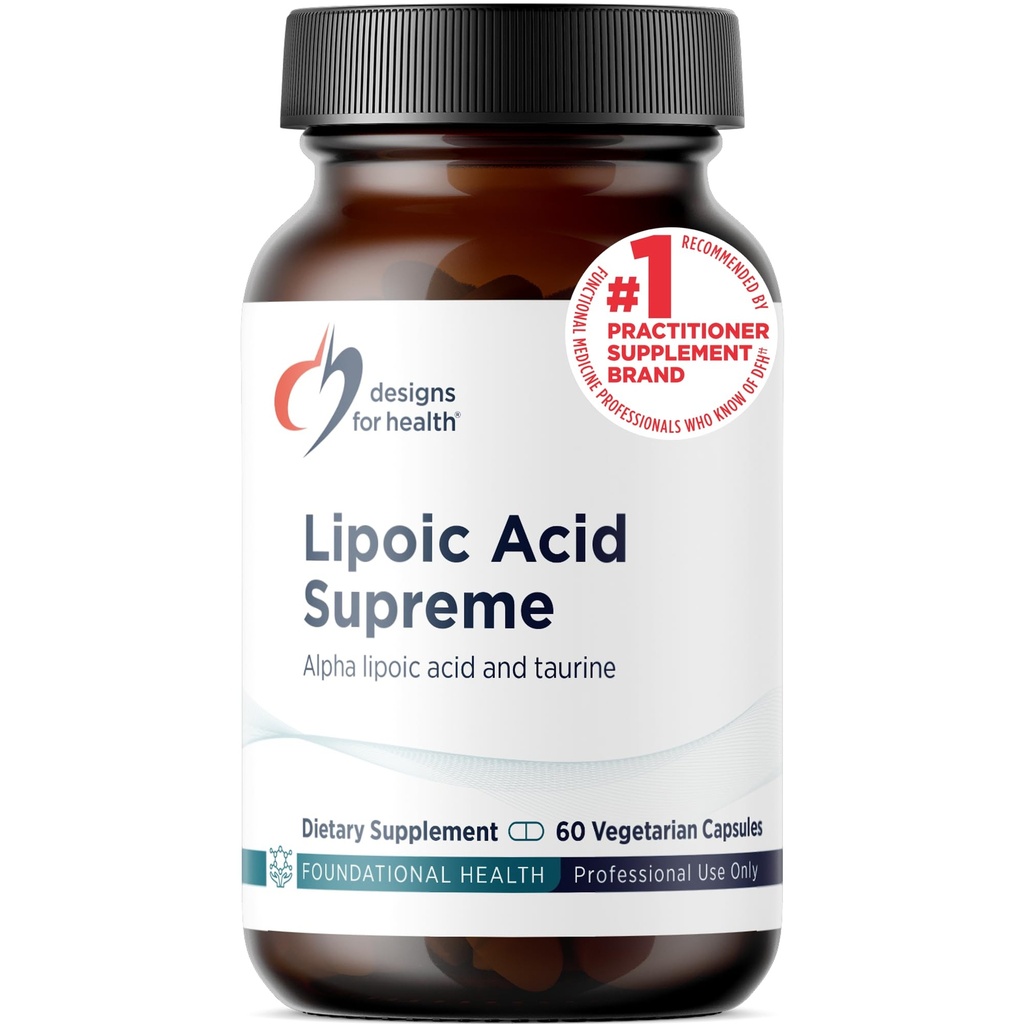 최고 건강 Lipoic 산을 위한 디자인 - 타우린을 가진 300mg 알파 Lipoic 산 - Vegan, 비 GMO ALA 보충교재 (60의 캡슐)