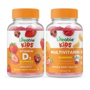 Lifeable Vitamin D Kids + Multivitamin Kids, Gummies Bundle - 훌륭한 타스팅, 비타민 보충, 글루텐 무료, GMO 무료, Chewable Gummy