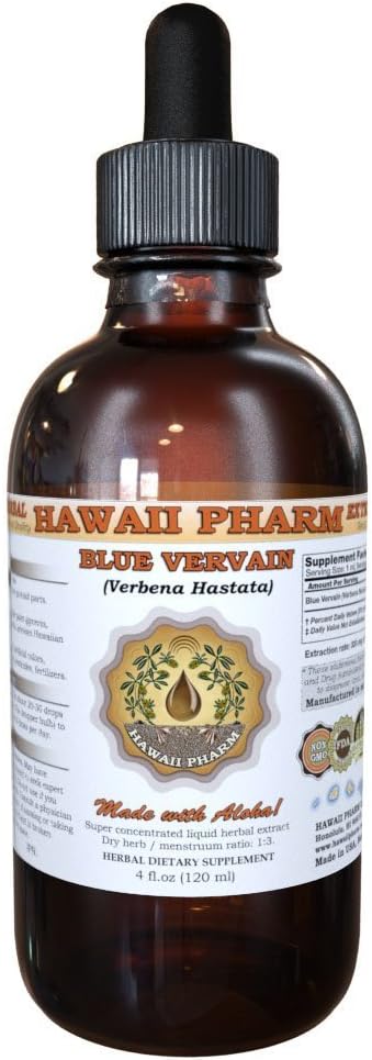 Blue Vervain 액체 추출 물, 유기 블루 Vervain (Verbena Hastata) Tincture 4 oz