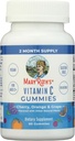 MaryRuth Organics Vitamin C Gummies | 면역 지원 및 전반적인 건강을 위한 보충 | 면역 지원 보충교재 | 성인용 비타민 C | Vegan | Non-GMO | 60 인분