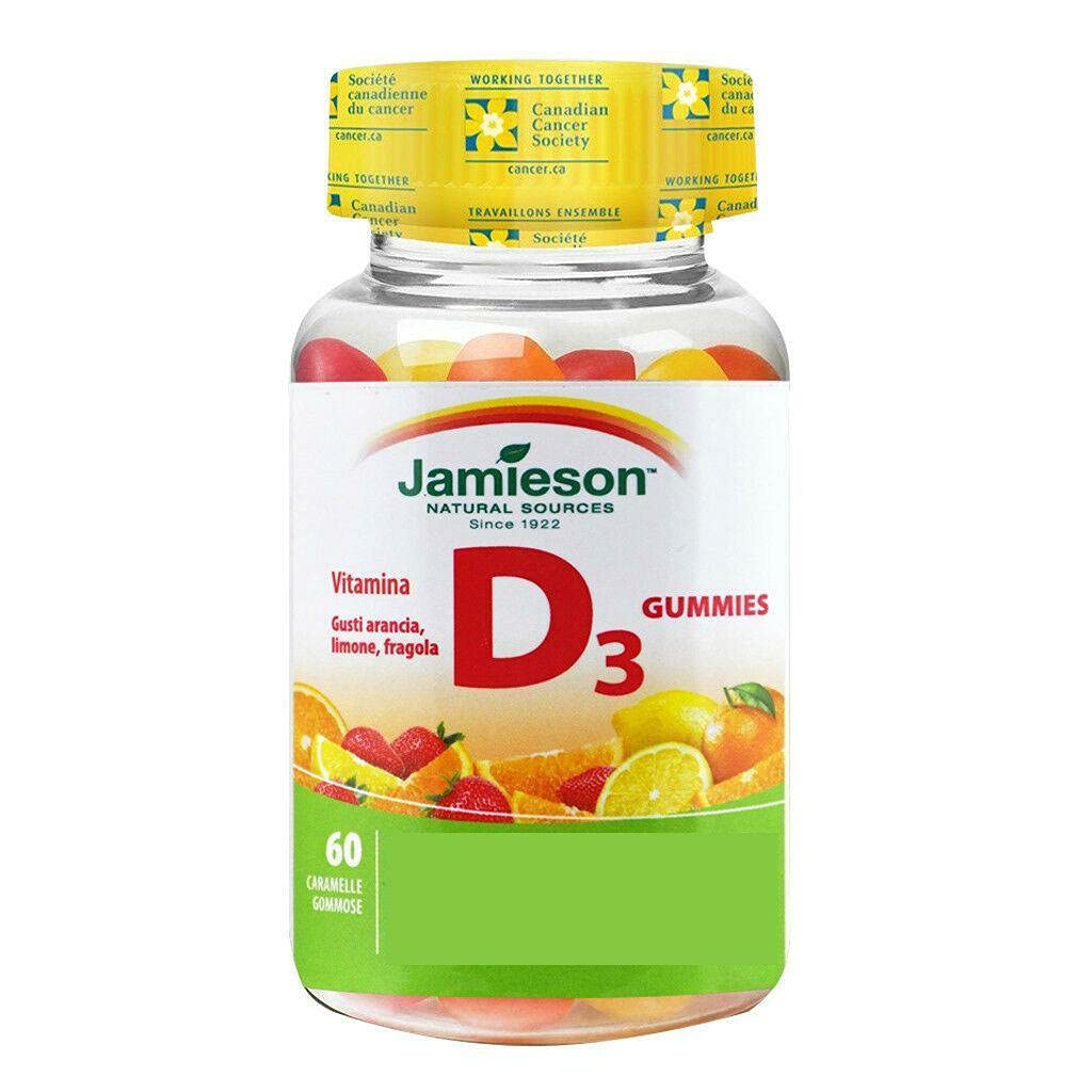 Jamieson 비타민 D Gummies 1,000 IU - 오렌지, 딸기, 레몬, 60s