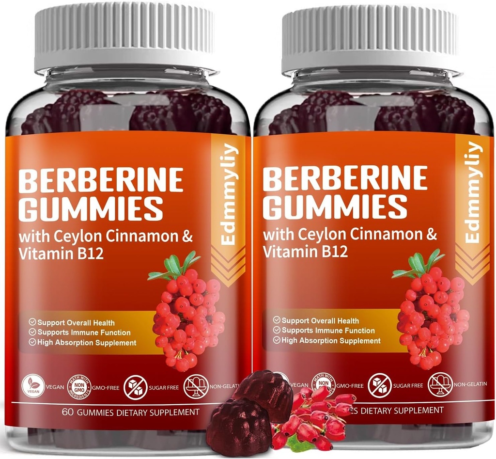 Ceylon Cinnamon을 가진 Berberine 보충교재 - 남자 & 여자를 위한 설탕 자유로운 유기 Berberine 1500mg Gummies - 면역력과 에너지를 위한 지원
